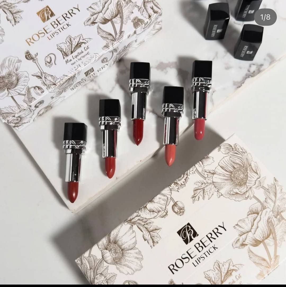مجموعة أحمر الشفاه Rose Berry – 5 قطع — صورة 2